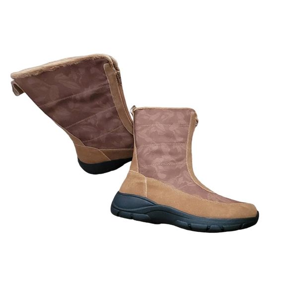 Lands' End Shoes - Land's End All Weather Boots Women's 10 Caramel Zip Front Insulated & Cozy NWT